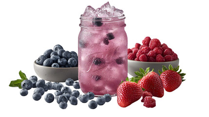 Top View of a Mason Jar Filled and Isolated on White