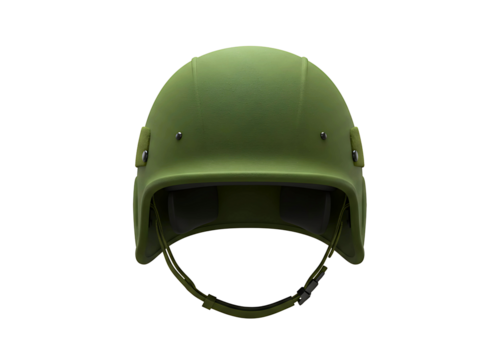 Modern military tactical helmet with chin strap isolated on transparent background