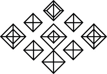Set of Unique Abstract Geometric Symbols and Icons
