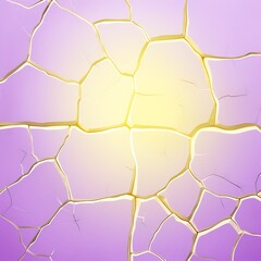 Obraz premium Pastel purple and light yellow cracked surface with centered gradient void .