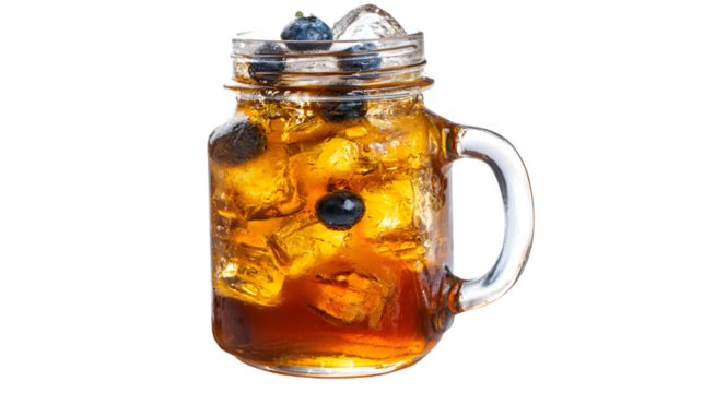 Mason Jar Filled with Colorful Contents Isolated on White