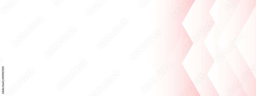 Poster minimalist digital background with soft overlapping pink hexagonal shapes fading into a clean white 