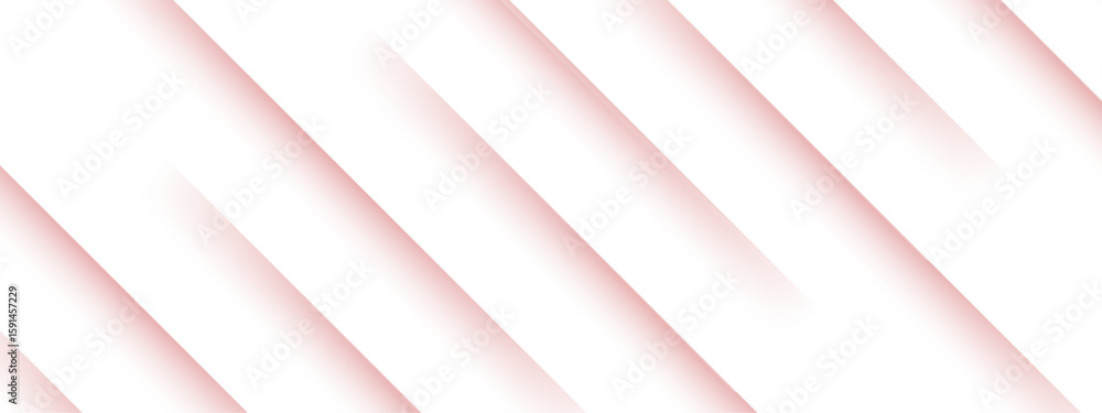 Poster abstract minimalist background design with diagonal stripes with soft pink shadows on a white backdr