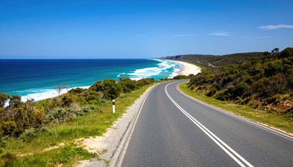 Coastal highway under a clear sky