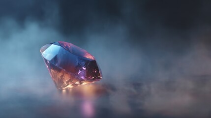 Mysterious gemstone in smoky haze