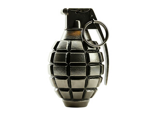 Fototapeta premium A detailed military hand grenade isolated on transparent background