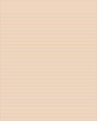 Clean simple lined paper, paper, sheet, letter, paper background. Vector. Notebook, writing paper,...