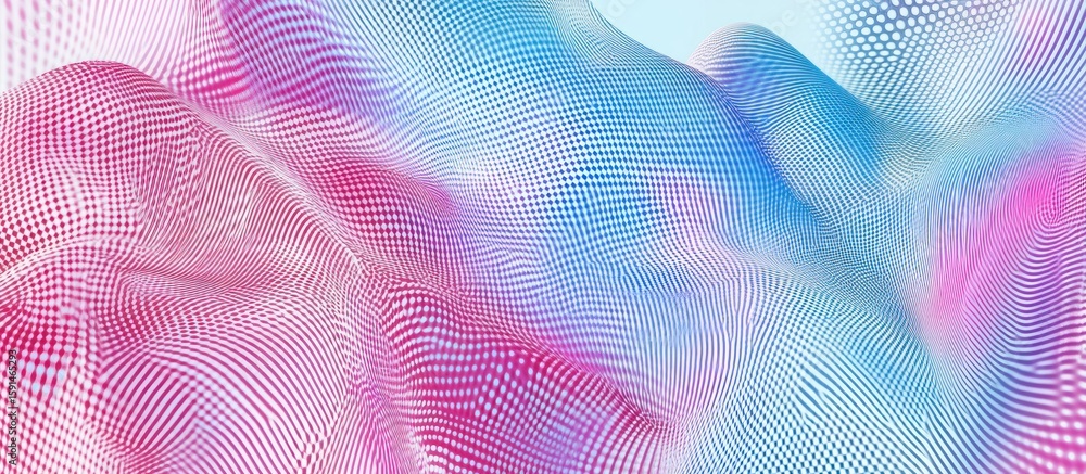 Aufkleber Abstract gradient wave pattern background with halftone effect modern design