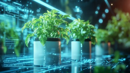 Technological symbiosis, Cultivating greenery in a digital future setting