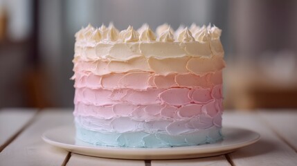 Ombre tiered pastel cake