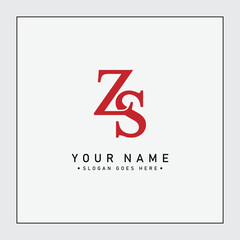 Abstract Letter ZS Logo - Initial Monogram Template for Alphabet Z and S
