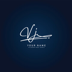 Simple Signature Logo for Alphabet VJ - Handwritten Signature for Photography and Fashion Business