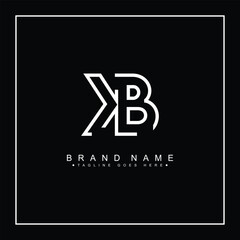 Vector Template for Initial Letter KB Logo - Elegant Monogram Logo for Alphabet K and B