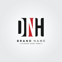 DNH Initials Logo - Vector Logo Template for Initial Letters D, N and H