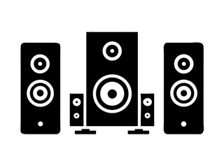 Speaker set silhouette vector art illustration 