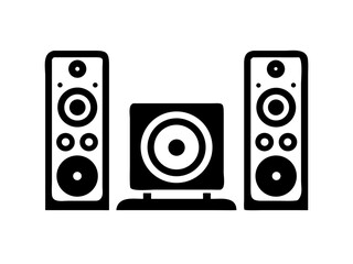 Speaker set silhouette vector art illustration 