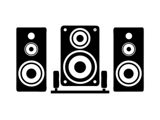 Speaker set silhouette vector art illustration 