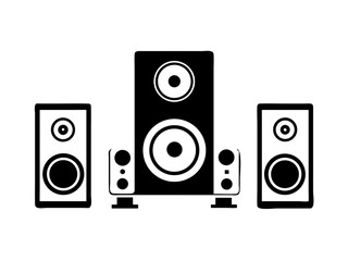 Speaker set silhouette vector art illustration 