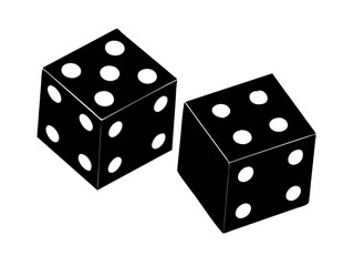 lucky dice silhouette vector art illustration