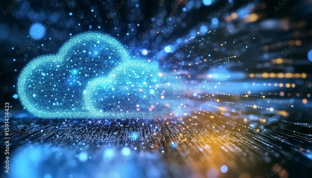 Poster innovative cloud and networking infrastructure connecting services and data globally for progress