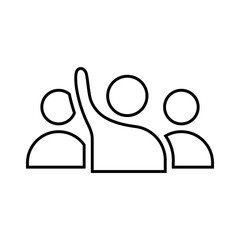 People raise hand isolated icon graphic vector
