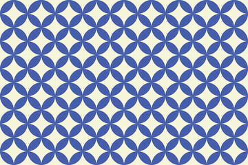Japanese Traditional Pattern Shippo Blue with Light Yellow Background