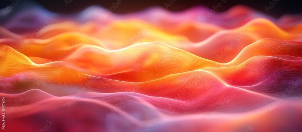Poster abstract waves of light and color, mesmerizing background texture