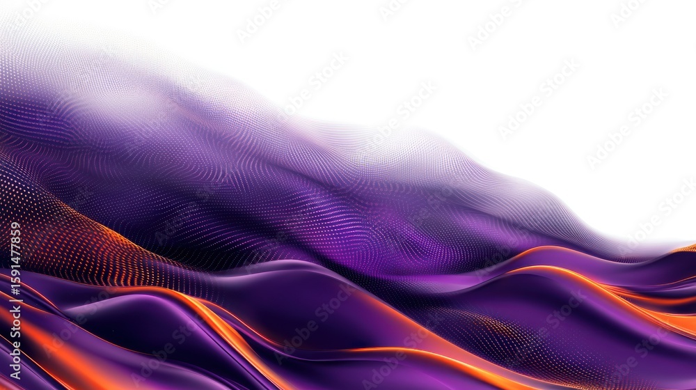 Aufkleber dynamic purple and orange gradient abstract background with waves