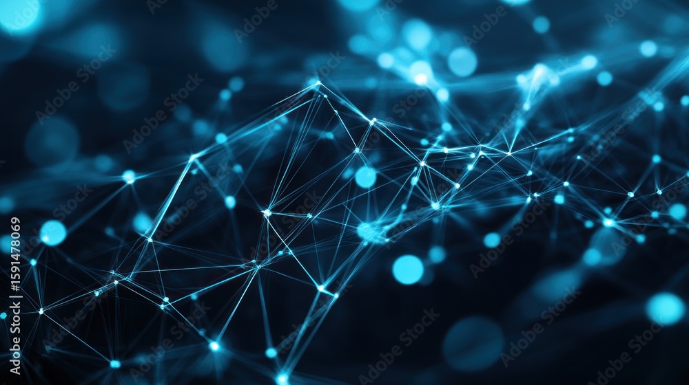 Poster futuristic technology abstract background with connected lines and dots