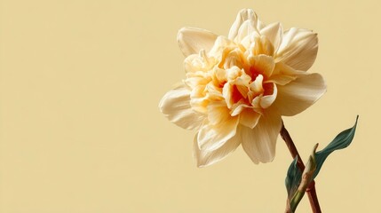 Pale yellow flower closeup
