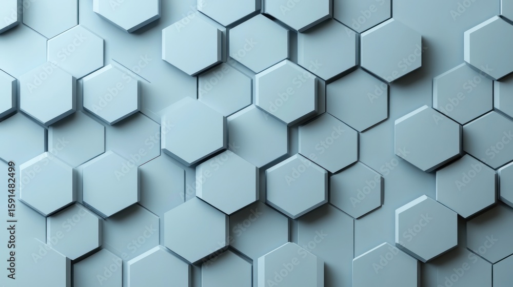 Poster elegant abstract background with hexagonal geometric pattern in soft blue tones