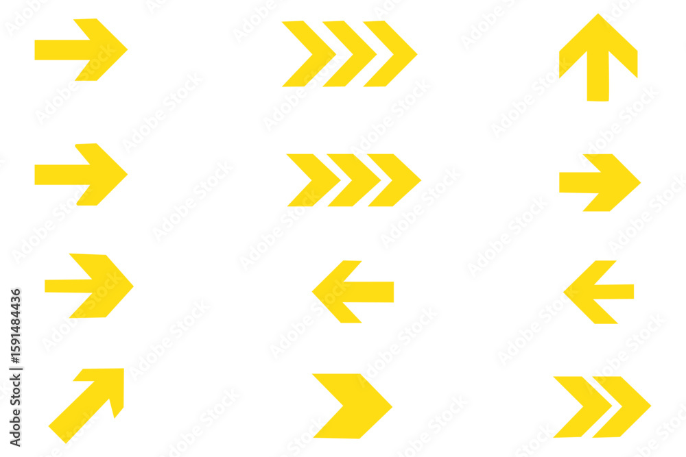 Poster collection different arrow signs. black arrows icons. arrows vector illustration. modern simple arro