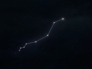 Constellation Lynx in the night sky. Bright stars on a dark background. Astrological image.