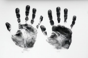 Two Handprints On White Background