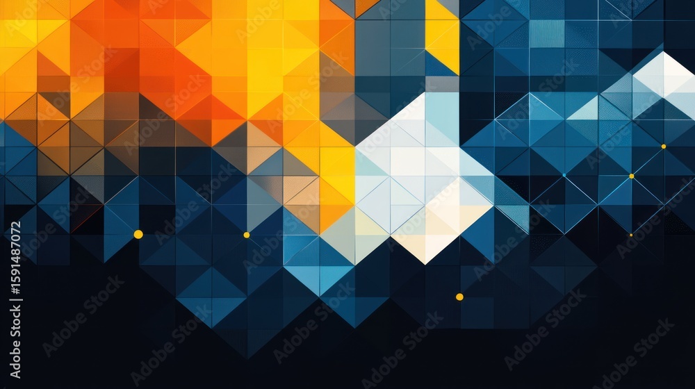 Poster vibrant abstract geometric mosaic background with triangle pattern