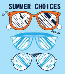 summer sunglasses t shirt print artwork illustrations vector art