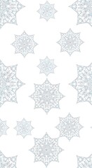 Elegant Blue Snowflake Pattern:  Winter Holiday Background Texture, Seamless Design