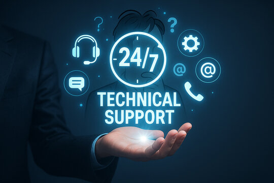 Technical support services available hours a day days a week for customer service and it assistance