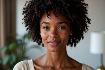 Capturing the Empowering Journey of a Black Woman Embracing Her Natural Beauty and Confidence Through Stunning Close-Up Shots of Her Radiant, Wrinkle-Free Skin