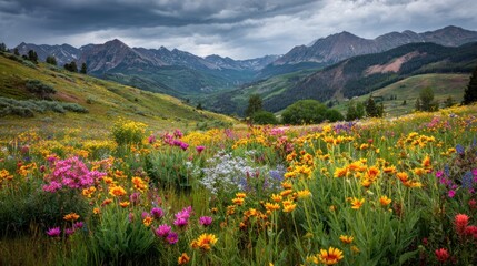 Colorful mountain meadow