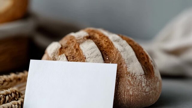 Fresh Loaf of Bread with Wheat and Basket