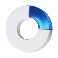 round chart 3d icon with glassy effect