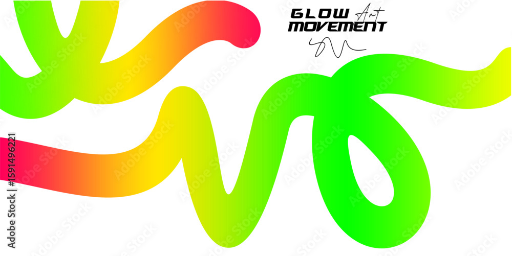 Poster abstract color shapes. vector background with gradient lines. fluid wave graphic. rainbow gradient l