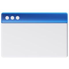 website page 3d icon with glassy effect