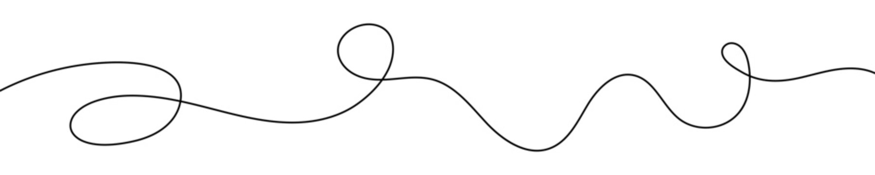 Vector isolated flowy abstract curved line