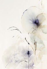 Soft Watercolor Wisteria Abstract With Delicate Flowing Elements
