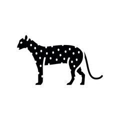 Indochinese Leopard black flat icon for digital and print projects.