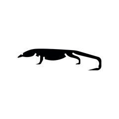 komodo dragon black flat icon for digital and print projects.