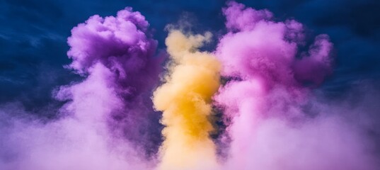 Fototapeta premium Stunning Abstract Art Depicting a Vibrant Explosion of Colors in a Dramatic Cloudy Sky Above