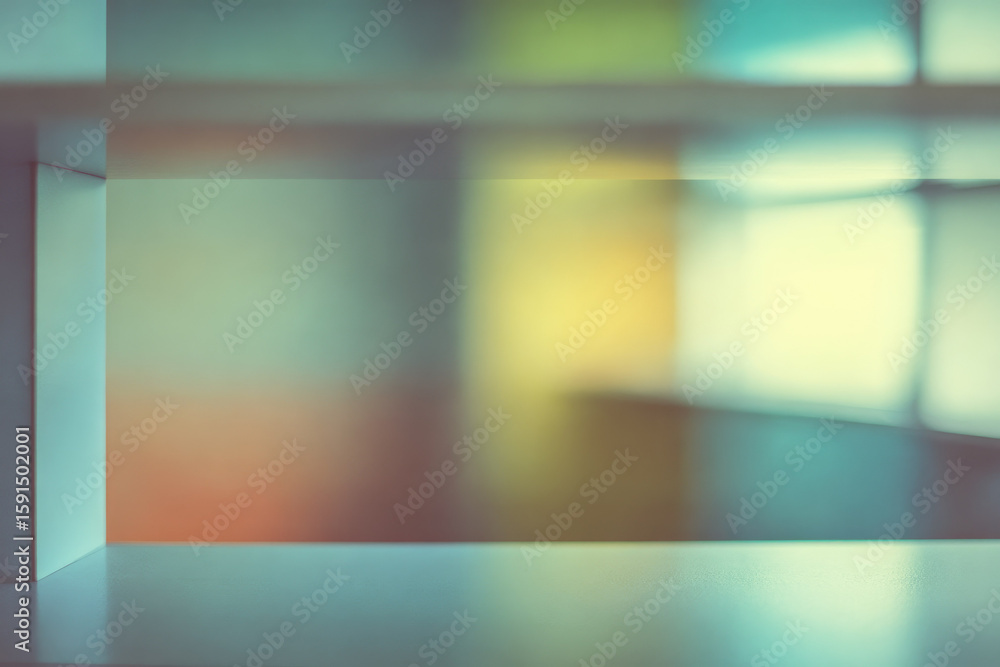 Poster minimalist background with calm shelf edge, soft focus, and gentle pastel colors, creating serene an
